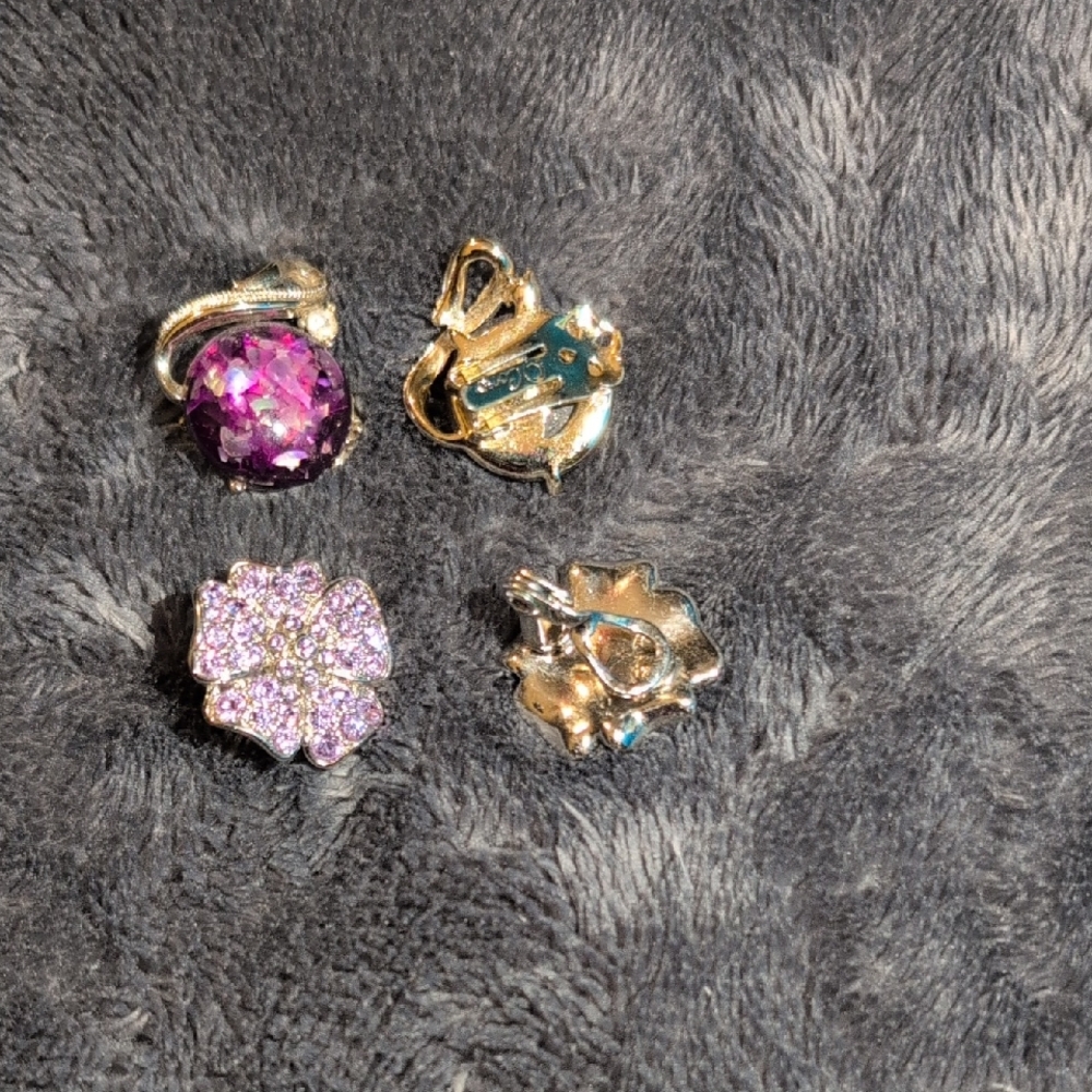 Elegant Pink and Gold Statement Earrings with Gemstone Clusters